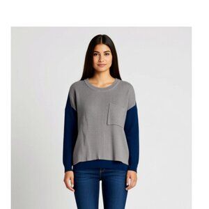 Madewell women's tan & blue sweater Size Small